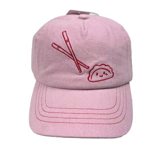 Cotton On Kids Girls Sports Club Baseball Cap Hat Adjustable Pink Gyoza Dumpling - Picture 1 of 7
